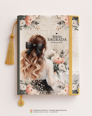 Bíblia Personalizada – Capa Mulheres de Fé MD01 Papel Offset especial Personalizado Impressão colorida em alta resolução Capa dura laminada Lombada ou Espiral Após a confirmação do pedido, entraremos em contato via WhatsApp em até 48h úteis para coletar o nome ou frase.
