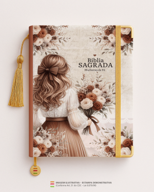 Bíblia Personalizada – Capa Mulheres de Fé MD02 Papel Offset especial Personalizado Impressão colorida em alta resolução Capa dura laminada Lombada ou Espiral Após a confirmação do pedido, entraremos em contato via WhatsApp em até 48h úteis para coletar o nome ou frase.