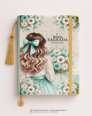 Bíblia Personalizada – Capa Mulheres de Fé MD03 Papel Offset especial Personalizado Impressão colorida em alta resolução Capa dura laminada Lombada ou Espiral Após a confirmação do pedido, entraremos em contato via WhatsApp em até 48h úteis para coletar o nome ou frase.