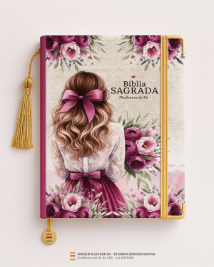Bíblia Personalizada – Capa Mulheres de Fé MD05 Papel Offset especial Personalizado Impressão colorida em alta resolução Capa dura laminada Lombada ou Espiral Após a confirmação do pedido, entraremos em contato via WhatsApp em até 48h úteis para coletar o nome ou frase.