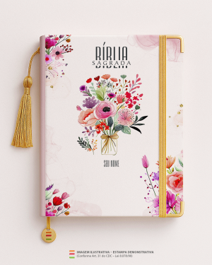 Bíblia Personalizada Flores – Capa com flores MD07 Papel Offset especial Personalizado Impressão colorida em alta resolução Capa dura laminada Lombada ou Espiral Após a confirmação do pedido, entraremos em contato via WhatsApp em até 48h úteis para coletar o nome ou frase.