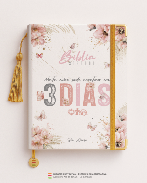 Bíblia Personalizada Leão – 3 dias Papel Offset especial Personalizado Impressão colorida em alta resolução Capa dura laminada Lombada ou Espiral Após a confirmação do pedido, entraremos em contato via WhatsApp em até 48h úteis para coletar o nome ou frase.