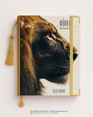 Bíblia Personalizada Leão – Capa expressar MD29 Papel Offset especial Personalizado Impressão colorida em alta resolução Capa dura laminada Lombada ou Espiral Após a confirmação do pedido, entraremos em contato via WhatsApp em até 48h úteis para coletar o nome ou frase.