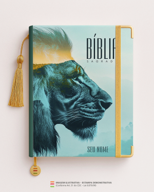 Bíblia Personalizada Leão – Capa expressar MD30 Papel Offset especial Personalizado Impressão colorida em alta resolução Capa dura laminada Lombada ou Espiral Após a confirmação do pedido, entraremos em contato via WhatsApp em até 48h úteis para coletar o nome ou frase.