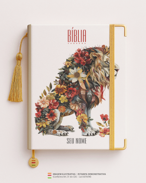 Bíblia Personalizada Leão – Capa expressar MD34 Papel Offset especial Personalizado Impressão colorida em alta resolução Capa dura laminada Lombada ou Espiral Após a confirmação do pedido, entraremos em contato via WhatsApp em até 48h úteis para coletar o nome ou frase.