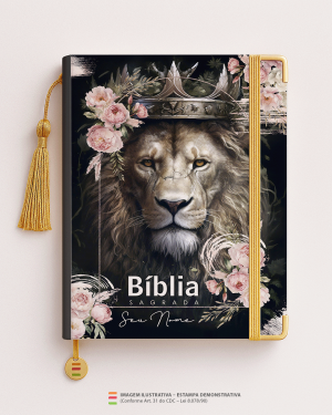 Bíblia Personalizada Leão – Capa expressar mulher MD02 Papel Offset especial Personalizado Impressão colorida em alta resolução Capa dura laminada Lombada ou Espiral Após a confirmação do pedido, entraremos em contato via WhatsApp em até 48h úteis para coletar o nome ou frase.