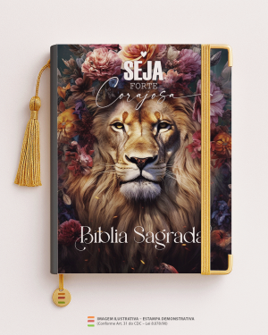 Bíblia Personalizada Leão – Capa seja forte MD04 Papel Offset especial Personalizado Impressão colorida em alta resolução Capa dura laminada Lombada ou Espiral Após a confirmação do pedido, entraremos em contato via WhatsApp em até 48h úteis para coletar o nome ou frase.