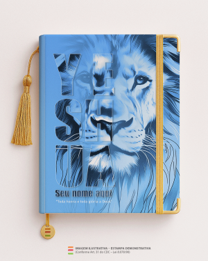 Bíblia Personalizada Leão – Capa yeshua azul Papel Offset especial Personalizado Impressão colorida em alta resolução Capa dura laminada Lombada ou Espiral Após a confirmação do pedido, entraremos em contato via WhatsApp em até 48h úteis para coletar o nome ou frase.