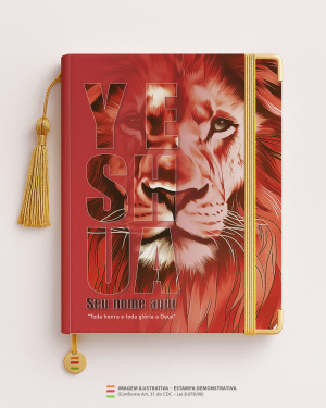 Bíblia Personalizada Leão – Capa yeshua vermelho Papel Offset especial Personalizado Impressão colorida em alta resolução Capa dura laminada Lombada ou Espiral Após a confirmação do pedido, entraremos em contato via WhatsApp em até 48h úteis para coletar o nome ou frase.